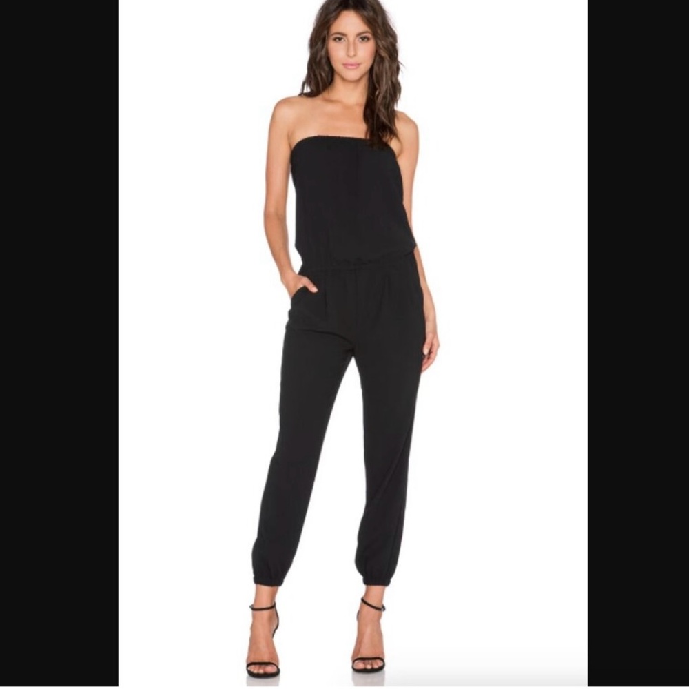 Joie Jumpsuit Women XS Strapless Drawstring Pockets Minimal Resort Casual Jogger